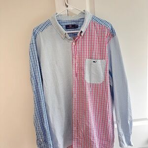 Vineyard Vines Blue and Red Checkered Shirt